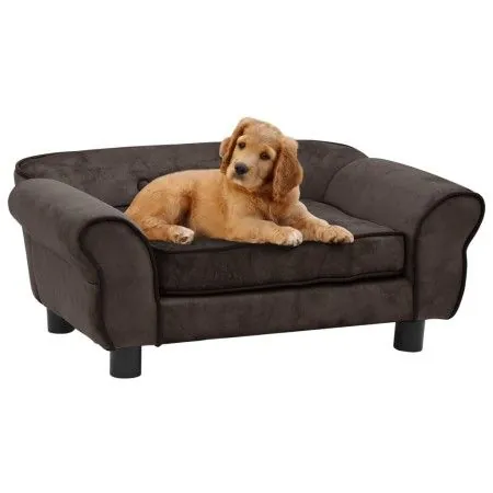 Sofá para perro felpa marrón 72x45x30 cm de vidaXL, Camas para perros - Ref: Foro24-170952, Precio: 95,60 €, Descuento: %