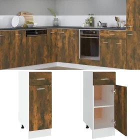 Armario bajo de cocina madera de ingeniería roble ahumado de vidaXL, Armarios de cocina - Ref: Foro24-815567, Precio: 55,39 €...