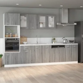 Armario inferior de cocina contrachapado gris 60x46x81,5 cm de vidaXL, Armarios de cocina - Ref: Foro24-815562, Precio: 72,38...