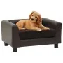 Sofá para perros felpa y cuero sintético marrón 60x43x30 cm de vidaXL, Camas para perros - Ref: Foro24-170961, Precio: 73,19 ...