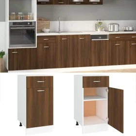 Armario bajo cocina madera ingeniería marrón 40x46x81,5 cm de vidaXL, Armarios de cocina - Ref: Foro24-815572, Precio: 53,45 ...