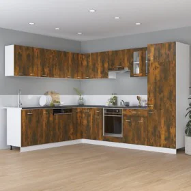Armario bajo de cocina madera ingeniería roble ahumado de vidaXL, Armarios de cocina - Ref: Foro24-815576, Precio: 80,63 €, D...
