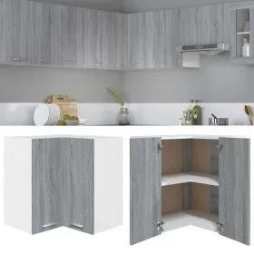 Armario colgante de esquina madera de ingeniería gris sonoma de vidaXL, Armarios de cocina - Ref: Foro24-815598, Precio: 79,1...