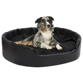 Cama para perros felpa y cuero sintético negro 99x89x21 cm de vidaXL, Camas para perros - Ref: Foro24-171264, Precio: 94,88 €...