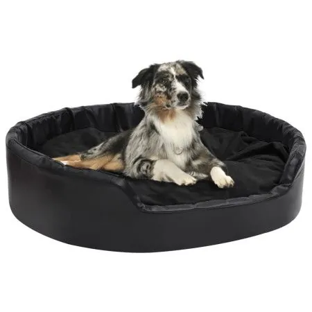 Cama para perros felpa y cuero sintético negro 99x89x21 cm de vidaXL, Camas para perros - Ref: Foro24-171264, Precio: 94,88 €...