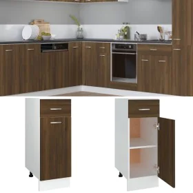 Armario bajo cocina madera de ingeniería marrón 30x46x81,5 cm de vidaXL, Armarios de cocina - Ref: Foro24-815569, Precio: 59,...