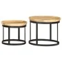 Mesas auxiliares redondas 2 uds madera maciza de mango y acero de vidaXL, Mesas auxiliares - Ref: Foro24-286470, Precio: 181,...