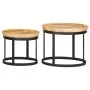 Mesas auxiliares redondas 2 uds madera maciza de mango y acero de vidaXL, Mesas auxiliares - Ref: Foro24-286470, Precio: 181,...