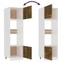 Armario de microondas contrachapada roble ahumado 60x57x207 cm de vidaXL, Armarios de cocina - Ref: Foro24-815603, Precio: 17...