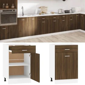 Armario bajo de cocina madera ingeniería marrón roble de vidaXL, Armarios de cocina - Ref: Foro24-815575, Precio: 58,91 €, De...
