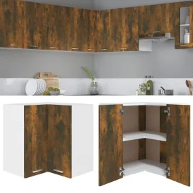 Armario colgante de esquina madera ingeniería roble ahumado de vidaXL, Armarios de cocina - Ref: Foro24-815597, Precio: 64,75...