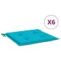 Cojines para silla de jardín 6 uds tela turquesa 40x40x3 cm de vidaXL, Cojines para sillas y sofás - Ref: Foro24-361031, Prec...