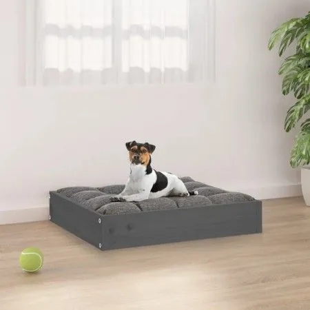 Cama para perros madera maciza de pino gris 51,5x44x9 cm de vidaXL, Camas para perros - Ref: Foro24-820848, Precio: 24,02 €, ...