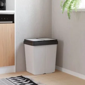 Cubo de basura doble blanco 2x25 L de vidaXL, Cubos de la basura y papeleras - Ref: Foro24-154981, Precio: 53,36 €, Descuento: %