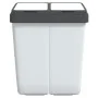 Cubo de basura doble blanco 2x25 L de vidaXL, Cubos de la basura y papeleras - Ref: Foro24-154981, Precio: 53,36 €, Descuento: %