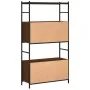 Estantería hierro madera ingeniería marrón roble 80x30x145,5 cm de vidaXL, Librerías y estanterías - Ref: Foro24-832802, Prec...