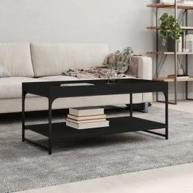Mesa de centro madera de ingeniería negro 100x49x45 cm de vidaXL, Mesas de centro - Ref: Foro24-832803, Precio: 45,42 €, Desc...