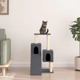 Rascador para gatos con postes de sisal gris oscuro 82 cm de vidaXL, Mobiliario para gatos - Ref: Foro24-171779, Precio: 39,6...