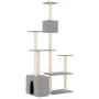 Rascador para gatos con postes de sisal gris claro 180 cm de vidaXL, Mobiliario para gatos - Ref: Foro24-171775, Precio: 66,2...