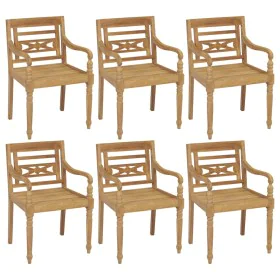 Sillas Batavia 6 unidades madera maciza de teca de vidaXL, Sillas de jardín - Ref: Foro24-3073293, Precio: 695,16 €, Descuent...