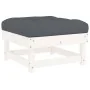 Juego de muebles jardín 7 piezas y cojines madera maciza blanco de vidaXL, Conjuntos de jardín - Ref: Foro24-3185809, Precio:...
