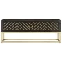 Mesa de centro madera maciza de mango negro y dorado 90x50x35cm de vidaXL, Mesas de centro - Ref: Foro24-286515, Precio: 265,...