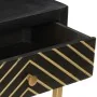 Mesa consola madera maciza de mango negro y dorado 90x30x75cm de vidaXL, Aparadores - Ref: Foro24-286518, Precio: 224,93 €, D...