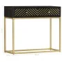 Solid black and gold mango wood console table 90x30x75cm by vidaXL, Sideboards - Ref: Foro24-286518, Price: 224,93 €, Discoun...