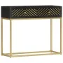 Solid black and gold mango wood console table 90x30x75cm by vidaXL, Sideboards - Ref: Foro24-286518, Price: 224,93 €, Discoun...