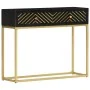 Solid black and gold mango wood console table 90x30x75cm by vidaXL, Sideboards - Ref: Foro24-286518, Price: 224,93 €, Discoun...