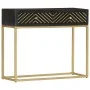 Solid black and gold mango wood console table 90x30x75cm by vidaXL, Sideboards - Ref: Foro24-286518, Price: 224,93 €, Discoun...