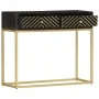Solid black and gold mango wood console table 90x30x75cm by vidaXL, Sideboards - Ref: Foro24-286518, Price: 224,93 €, Discoun...
