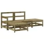 Juego de muebles jardín 4 pzas y cojines madera pino impregnada de vidaXL, Conjuntos de jardín - Ref: Foro24-3186024, Precio:...