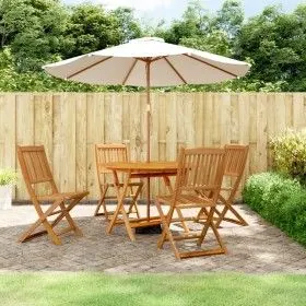 Juego de comedor de jardín 5 piezas madera maciza de acacia de vidaXL, Conjuntos de jardín - Ref: Foro24-3203352, Precio: 331...
