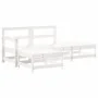 Juego de muebles jardín 4 piezas y cojines madera maciza blanco de vidaXL, Conjuntos de jardín - Ref: Foro24-3186019, Precio:...