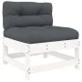 Juego de muebles jardín 4 piezas y cojines madera maciza blanco de vidaXL, Conjuntos de jardín - Ref: Foro24-3186019, Precio:...