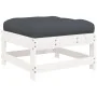 Juego de muebles jardín 4 piezas y cojines madera maciza blanco de vidaXL, Conjuntos de jardín - Ref: Foro24-3186019, Precio:...
