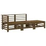 Juego de sofás de jardín 3 pzas con cojines madera marrón miel de vidaXL, Conjuntos de jardín - Ref: Foro24-3186035, Precio: ...