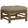 Juego de sofás de jardín 3 pzas con cojines madera marrón miel de vidaXL, Conjuntos de jardín - Ref: Foro24-3186035, Precio: ...