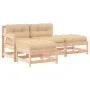 Juego de muebles de jardín 4 piezas y cojines madera maciza de vidaXL, Conjuntos de jardín - Ref: Foro24-3186018, Precio: 275...