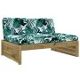 Juego de muebles jardín 2 pzas y cojines madera pino impregnada de vidaXL, Conjuntos de jardín - Ref: Foro24-3186136, Precio:...