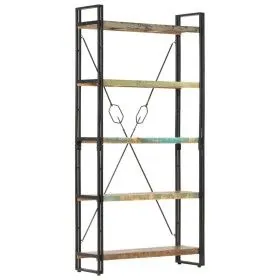 Estantería de 5 niveles de madera maciza reciclada 90x30x180 cm de vidaXL, Librerías y estanterías - Ref: Foro24-286584, Prec...