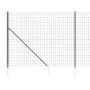 Wire fence with anchor spikes anthracite gray 1.6x25 m by vidaXL, fence panels - Ref: Foro24-154268, Price: 243,19 €, Discoun...