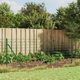 Wire fence with green flange 1.1x25 m by vidaXL, fence panels - Ref: Foro24-154170, Price: 147,86 €, Discount: %