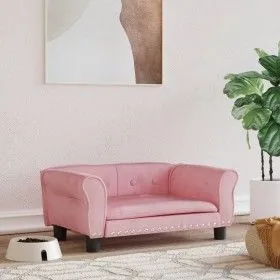 Cama para perros de terciopelo rosa 70x45x30 cm de vidaXL, Camas para perros - Ref: Foro24-171827, Precio: 65,65 €, Descuento: %