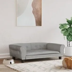 Cama para perros de terciopelo gris claro 95x55x30 cm de vidaXL, Camas para perros - Ref: Foro24-171811, Precio: 102,52 €, De...