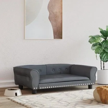 Cama para perros de terciopelo gris oscuro 95x55x30 cm de vidaXL, Camas para perros - Ref: Foro24-171812, Precio: 95,83 €, De...