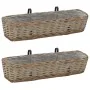Jardinera de balcón 2 uds mimbre con forro de PE 80 cm de vidaXL, Maceteros y jardineras - Ref: Foro24-287642, Precio: 57,85 ...