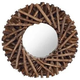 Espejo de pared redondo teca 40 cm de vidaXL, Espejos - Ref: Foro24-288801, Precio: 39,42 €, Descuento: %