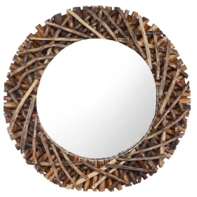 Espejo de pared redondo teca 60 cm de vidaXL, Espejos - Ref: Foro24-288802, Precio: 101,99 €, Descuento: %